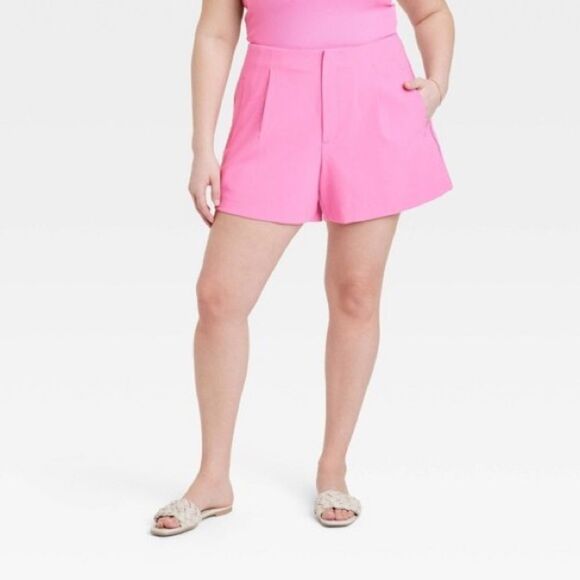 A New Day High-Rise Tailored Hot Pink Shorts Size 16 - Picture 3 of 11